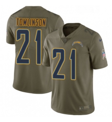 Men Nike Los Angeles Chargers 21 LaDainian Tomlinson Limited Olive 2017 Salute to Service NFL Jersey