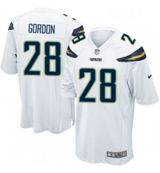 Men Nike Los Angeles Chargers 28 Melvin Gordon Game White NFL Jersey
