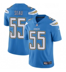 Men Nike Los Angeles Chargers 55 Junior Seau Electric Blue Alternate Vapor Untouchable Limited Player NFL Jersey