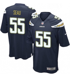 Men Nike Los Angeles Chargers 55 Junior Seau Game Navy Blue Team Color NFL Jersey
