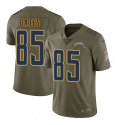 Men Nike Los Angeles Chargers 85 Antonio Gates Limited Olive 2017 Salute to Service NFL Jersey