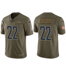 Mens Chargers jason verrett olive 2017 salute to service jersey
