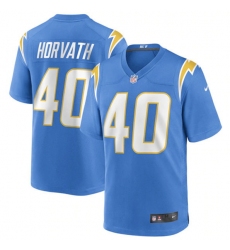 Men's Los Angeles Chargers #40 Zander Horvath 2022 Blue Stitched Football Game Jersey