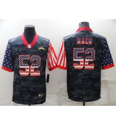 Men's Los Angeles Chargers #52 Khalil Mack Camo USA Flag Limited Stitched Jersey