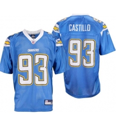 Mens San Diego Chargers Luis Castillo #93 NFL Light Blue Reebok Jersey