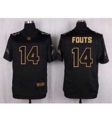 Nike Chargers #14 Dan Fouts Black Mens Stitched NFL Elite Pro Line Gold Collection Jersey