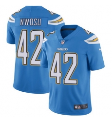 Nike Chargers #42 Uchenna Nwosu Electric Blue Alternate Mens Stitched NFL Vapor Untouchable Limited Jersey
