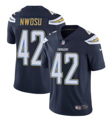 Nike Chargers #42 Uchenna Nwosu Navy Blue Team Color Mens Stitched NFL Vapor Untouchable Limited Jersey