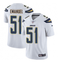 Nike Chargers #51 Kyle Emanuel White Mens Stitched NFL Vapor Untouchable Limited Jersey