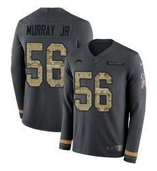 Nike Chargers 56 Kenneth Murray Jr Anthracite Salute to Service Men Stitched NFL Limited Therma Long Sleeve Jersey