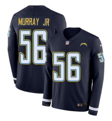 Nike Chargers 56 Kenneth Murray Jr Navy Blue Team Color Men Stitched NFL Limited Therma Long Sleeve Jersey