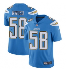 Nike Chargers #58 Uchenna Nwosu Electric Blue Alternate Mens Stitched NFL Vapor Untouchable Limited Jersey