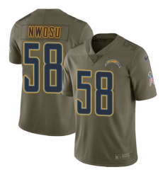 Nike Chargers #58 Uchenna Nwosu Olive Mens Stitched NFL Limited 2017 Salute To Service Jersey