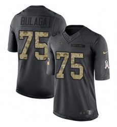Nike Chargers 75 Bryan Bulaga Black Men Stitched NFL Limited 2016 Salute to Service Jersey