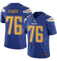 Nike Chargers #76 D J  Fluker Electric Blue Mens Stitched NFL Limited Rush Jersey