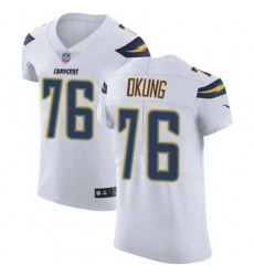 Nike Chargers #76 Russell Okung White Mens Stitched NFL Vapor Untouchable Elite Jersey