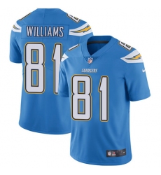 Nike Chargers #81 Mike Williams Electric Blue Alternate Mens Stitched NFL Vapor Untouchable Limited Jersey