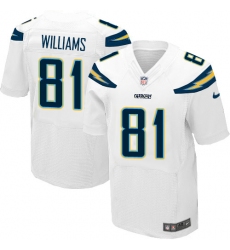 Nike Chargers #81 Mike Williams White Mens Stitched NFL New Elite Jersey