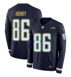 Nike Chargers #86 Hunter Henry Navy Blue Team Color Men Stitched NFL Limited Therma Long Sleeve Jersey