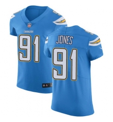 Nike Chargers #91 Justin Jones Electric Blue Alternate Mens Stitched NFL Vapor Untouchable Elite Jersey