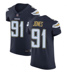 Nike Chargers #91 Justin Jones Navy Blue Team Color Mens Stitched NFL Vapor Untouchable Elite Jersey