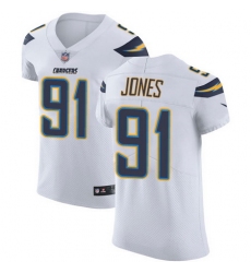 Nike Chargers #91 Justin Jones White Mens Stitched NFL Vapor Untouchable Elite Jersey