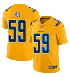 Nike Los Angeles Chargers 59 Nick Vigil Gold Men Stitched NFL Limited Inverted Legend Jersey