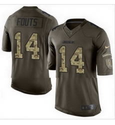 Nike San Diego Chargers #14 Dan Fouts Green Mens Stitched NFL Limited Salute to Service Jersey