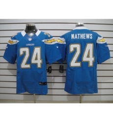 Nike San Diego Chargers 24 Ryan Mathews Light Blue Elite NFL Jersey