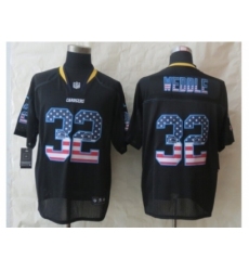 Nike San Diego Chargers 32 Eric Weddle Black Elite USA Flag Fashion NFL Jersey
