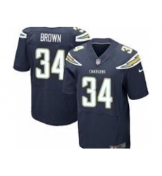Nike San Diego Chargers 34 Donald Brown Dark Blue Elite NFL Jersey