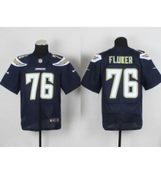 Nike San Diego Chargers 76 D.J. Fluker Dark Blue Elite NFL Jersey