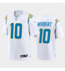 men justin herbert los angeles chargers white game jersey 2020 