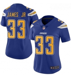 Chargers #33 Derwin James Jr Electric Blue Women Stitched Football Limited Rush Jersey