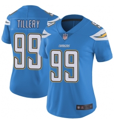 Chargers 99 Jerry Tillery Electric Blue Alternate Women Stitched Football Vapor Untouchable Limited Jersey