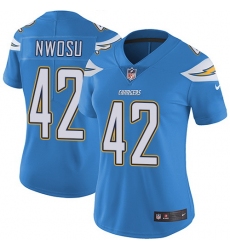 Nike Chargers #42 Uchenna Nwosu Electric Blue Alternate Womens Stitched NFL Vapor Untouchable Limited Jersey