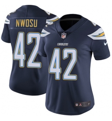 Nike Chargers #42 Uchenna Nwosu Navy Blue Team Color Womens Stitched NFL Vapor Untouchable Limited Jersey