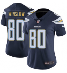 Nike Chargers #80 Kellen Winslow Navy Blue Team Color Womens Stitched NFL Vapor Untouchable Limited Jersey
