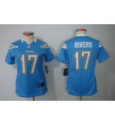 Nike Women San Diego Charger #17 Rivers Light Blue Color[NIKE LIMITED Jersey]