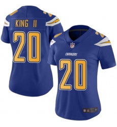 Women Chargers 20 Desmond King II Electric Blue Stitched Football Limited Rush Jersey