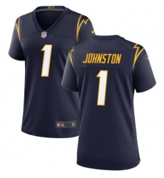 Women Los Angeles Chargers 1 Quentin Johnston Navy Stitched Game Jersey