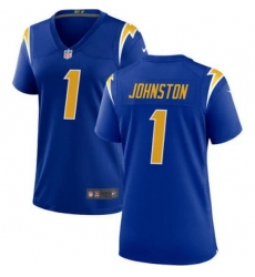 Women Los Angeles Chargers 1 Quentin Johnston Royal Stitched Game Jersey