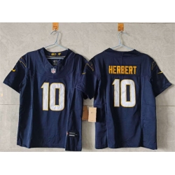 Women Los Angeles Chargers 10 Justin Herbert Navy 2025 F U S E  Alternate Vapor Limited Stitched Football Jersey 
