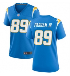 Women Los Angeles Chargers 89 Donald Parham Jr Blue Stitched Game Jersey  Run Small