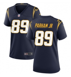Women Los Angeles Chargers 89 Donald Parham Jr Navy Stitched Game Jersey  Run Small