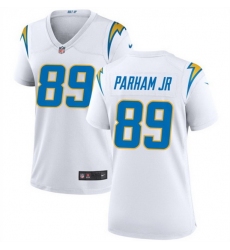 Women Los Angeles Chargers 89 Donald Parham Jr White Stitched Game Jersey  Run Small
