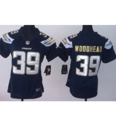 Women Nike San Diego Chargers #39 Danny Woodhead Blue NFL Jerseys