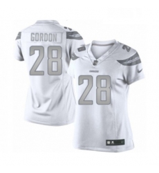 Womens Los Angeles Chargers 25 Melvin Gordon Limited White Platinum Football Jersey