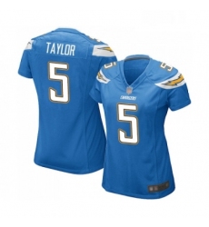 Womens Los Angeles Chargers 5 Tyrod Taylor Game Electric Blue Alternate Football Jersey