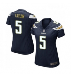 Womens Los Angeles Chargers 5 Tyrod Taylor Game Navy Blue Team Color Football Jersey